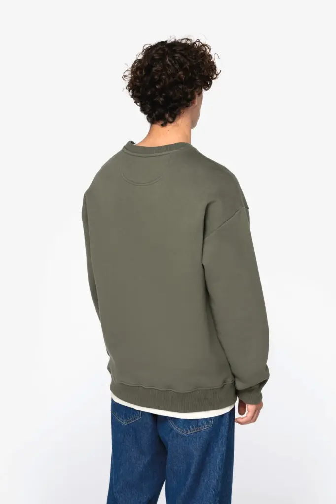 Ecologische oversized uniseks sweater met ronde hals — productfoto 4