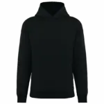 Ecologische uniseks oversized sweater met capuchon, black — productfoto 6