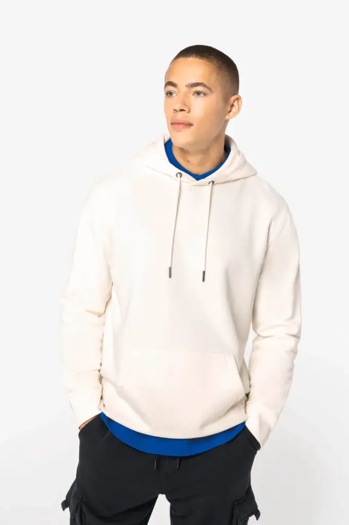 Ecologische uniseks sweater met capuchon — productfoto 4
