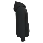 Ecologische uniseks sweater met capuchon, black — productfoto 5