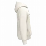 Ecologische uniseks sweater met capuchon, ivory — productfoto 6