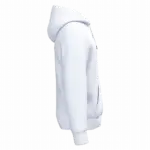 Ecologische uniseks sweater met capuchon, white — productfoto 9