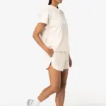 Ecologische ruime, mouwloze damessweater met capuchon in French Terry — productfoto 4