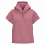 Ecologische ruime, mouwloze damessweater met capuchon in French Terry, antique rose — productfoto 6