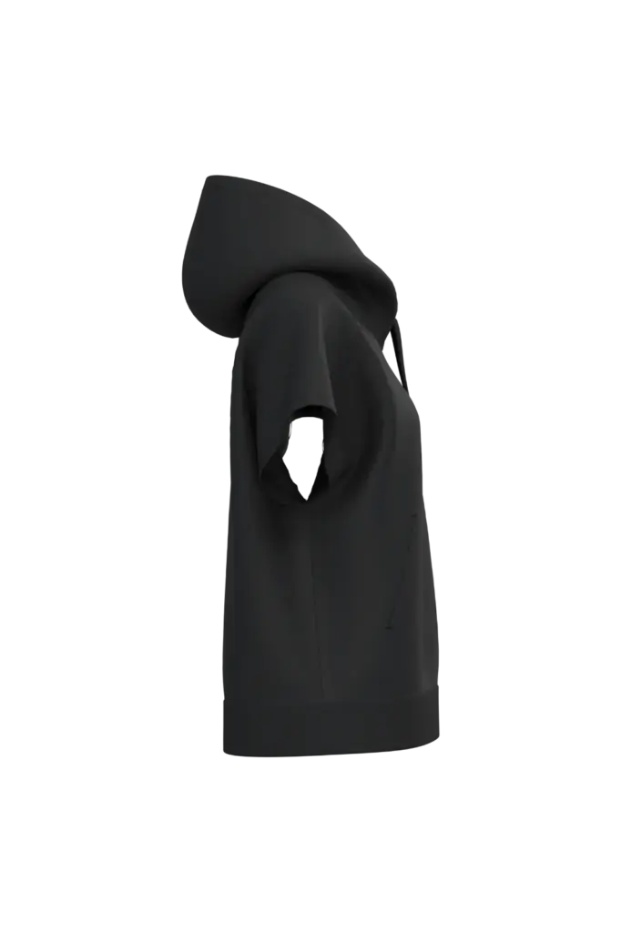 PS_NS446-S_BLACK - Hidalgo-werbeartikel Ecologische ruime, mouwloze damessweater met capuchon in French Terry, black — productfoto 6