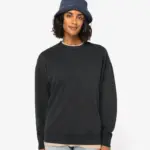 Duurzame oversized verwassen uniseks sweater met ronde hals — productfoto 3