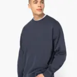 Duurzame oversized verwassen uniseks sweater met ronde hals — productfoto 4