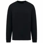 Duurzame oversized verwassen uniseks sweater met ronde hals, washed black — productfoto 6