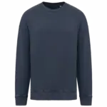 Duurzame oversized verwassen uniseks sweater met ronde hals, washed navy blue — productfoto 7