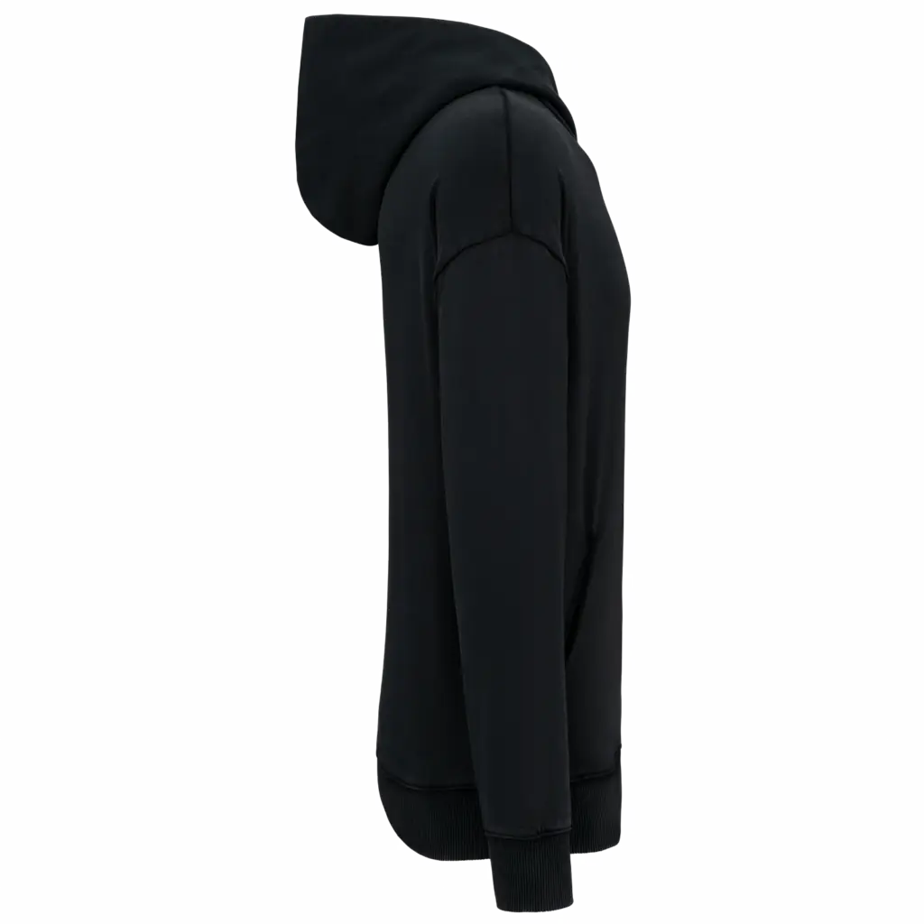 Duurzame uniseks oversized verwassen sweater met capuchon, washed black — productfoto 5