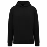 Duurzame uniseks oversized verwassen sweater met capuchon, washed black — productfoto 6