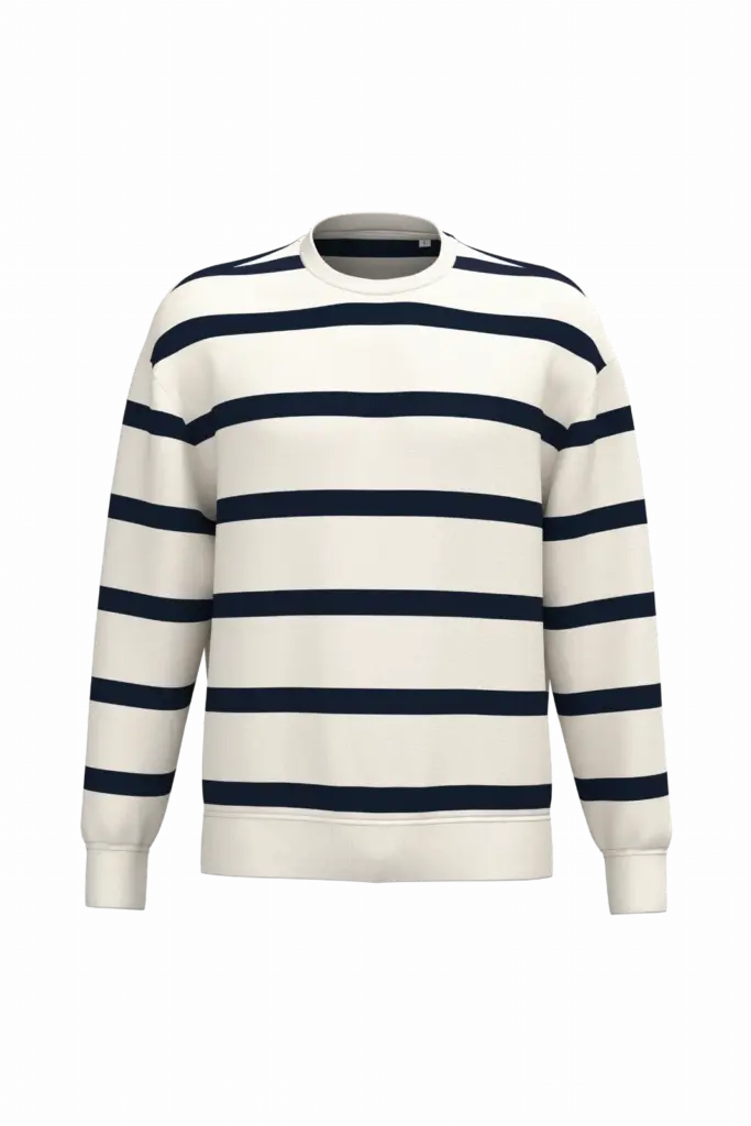Gestreifter Sweater NS450 bedrucken Bio-Baumwolle XS-XXL — Produktfoto 6