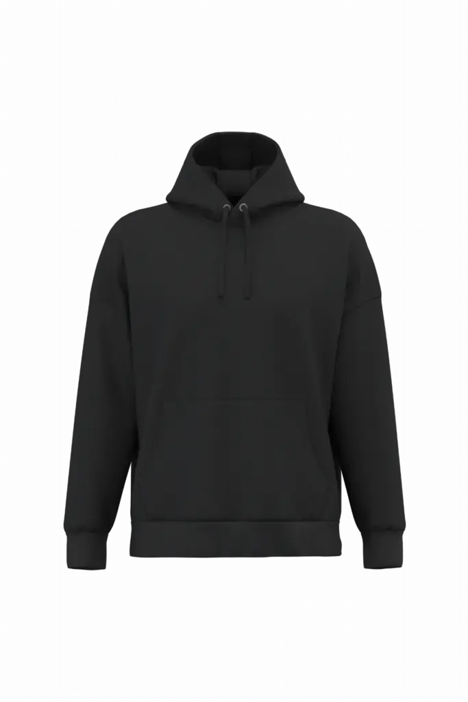 NS452 - Duurzame uniseks oversized sweater met capuchon, black