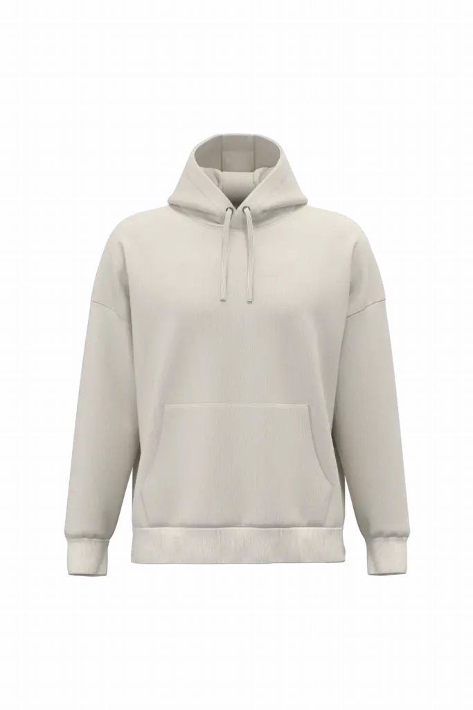 NS452 - Duurzame uniseks oversized sweater met capuchon, ivory — productfoto 2