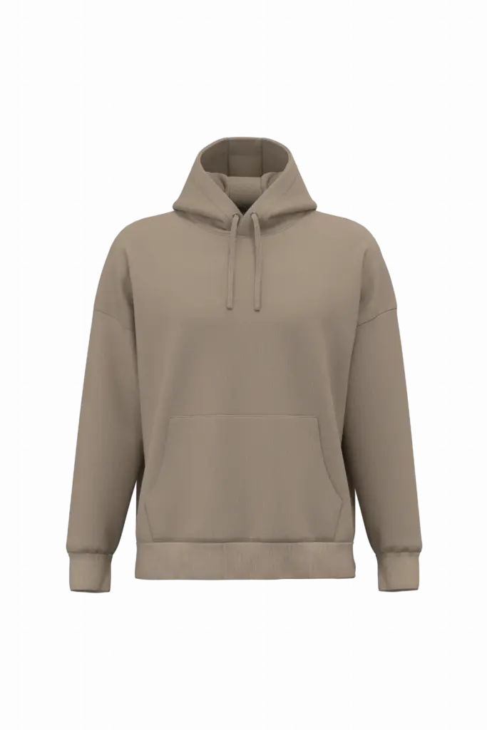NS452 - Duurzame uniseks oversized sweater met capuchon, wet sand — productfoto 4