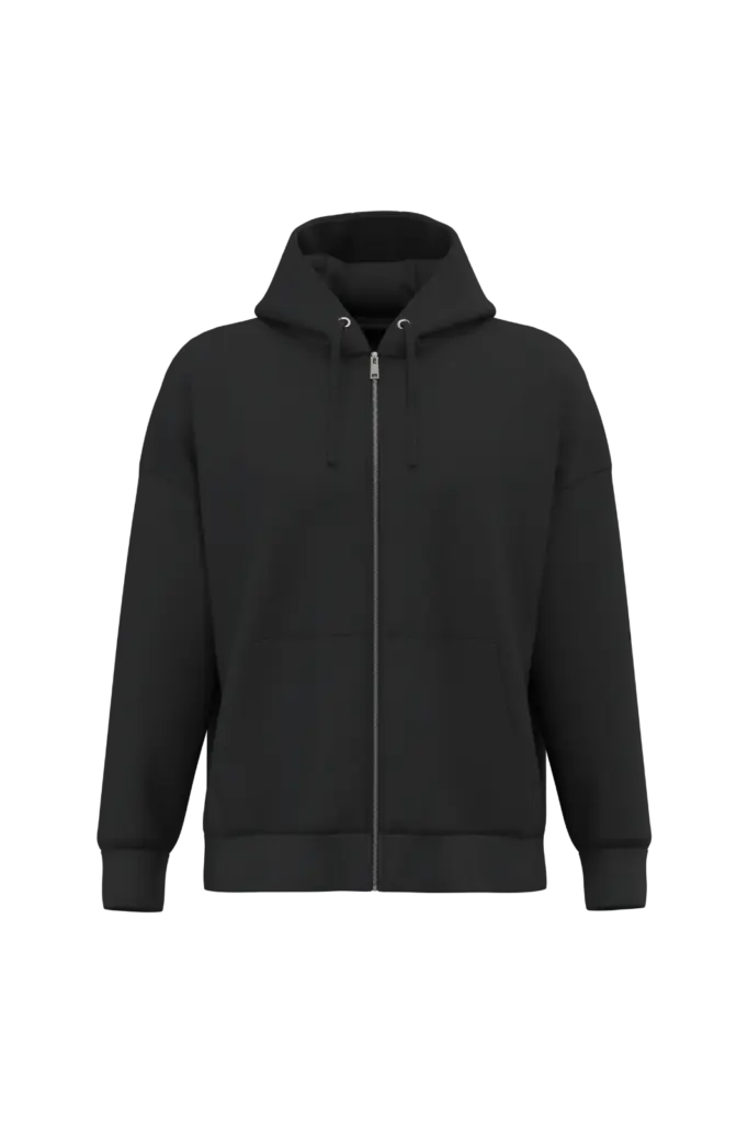 NS453 - Duurzaam uniseks oversized sweatervest met capuchon, black