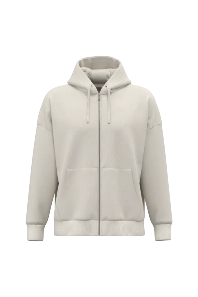 NS453 - Duurzaam uniseks oversized sweatervest met capuchon, ivory — productfoto 2