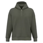 NS453 - Duurzaam uniseks oversized sweatervest met capuchon, organic khaki — productfoto 3