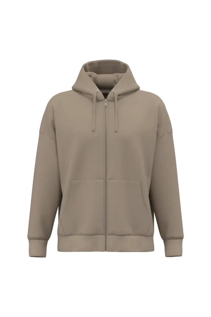 NS453 - Duurzaam uniseks oversized sweatervest met capuchon, wet sand — productfoto 4