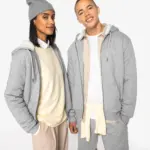 Ecologische uniseks sweater met rits en sherpavoering — productfoto 3