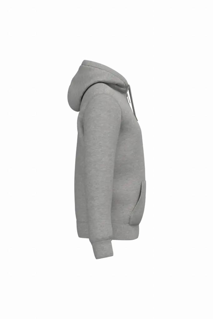 PS_NS460-S_MOONGREYHEATHER - Hidalgo-werbeartikel Ecologische uniseks sweater met rits en sherpavoering, moon grey heather — productfoto 7