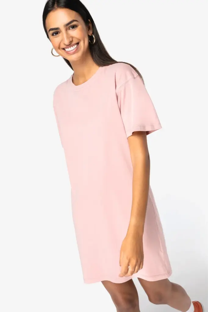 Ecologische verwassen T-shirtjurk