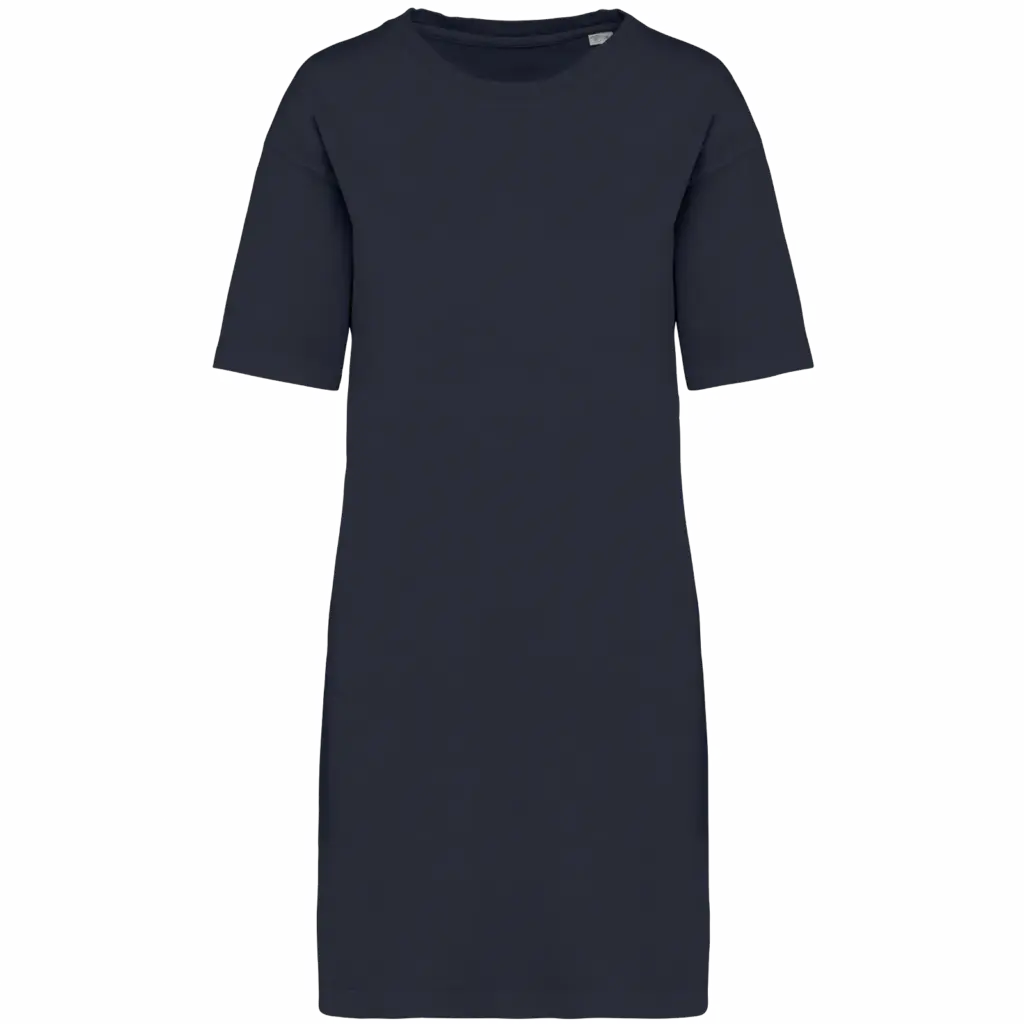 Ecologische verwassen T-shirtjurk, washed coal grey — productfoto 6
