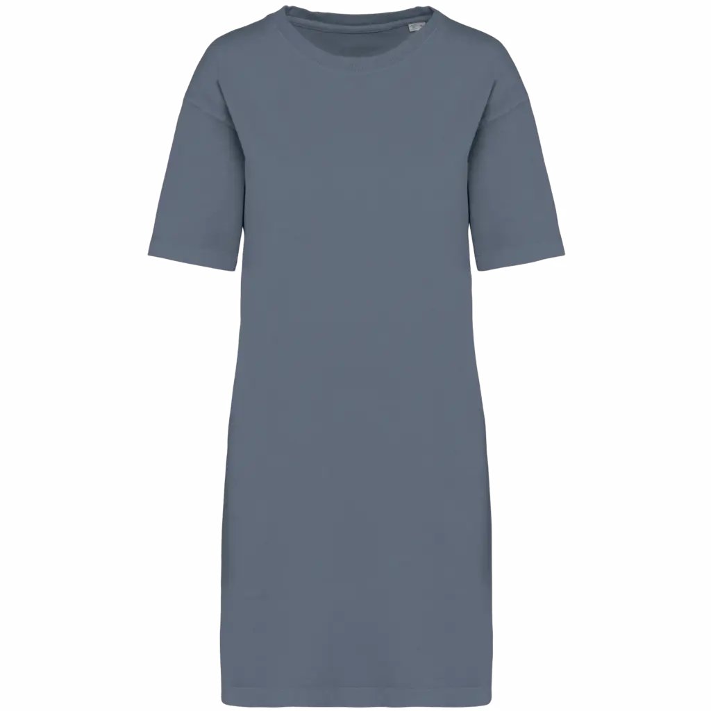 Ecologische verwassen T-shirtjurk, washed mineral grey — productfoto 7