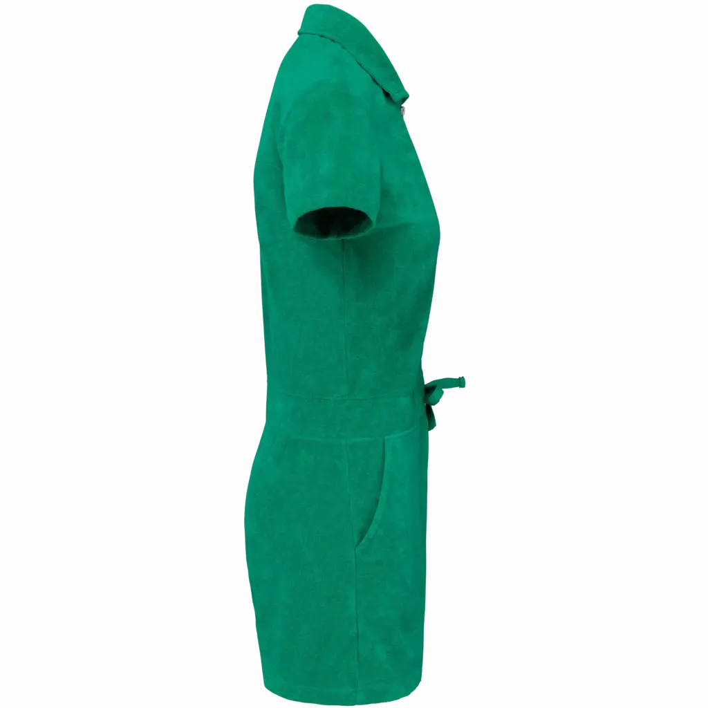 PS_NS5002-S_MALACHITEGREEN - Hidalgo-werbeartikel Ecologisch badstof jumpsuit voor dames, malachite green — productfoto 6