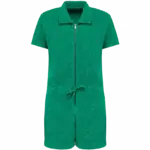 Ecologisch badstof jumpsuit voor dames, malachite green — productfoto 7