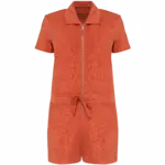 Ecologisch badstof jumpsuit voor dames, pomelo — productfoto 8
