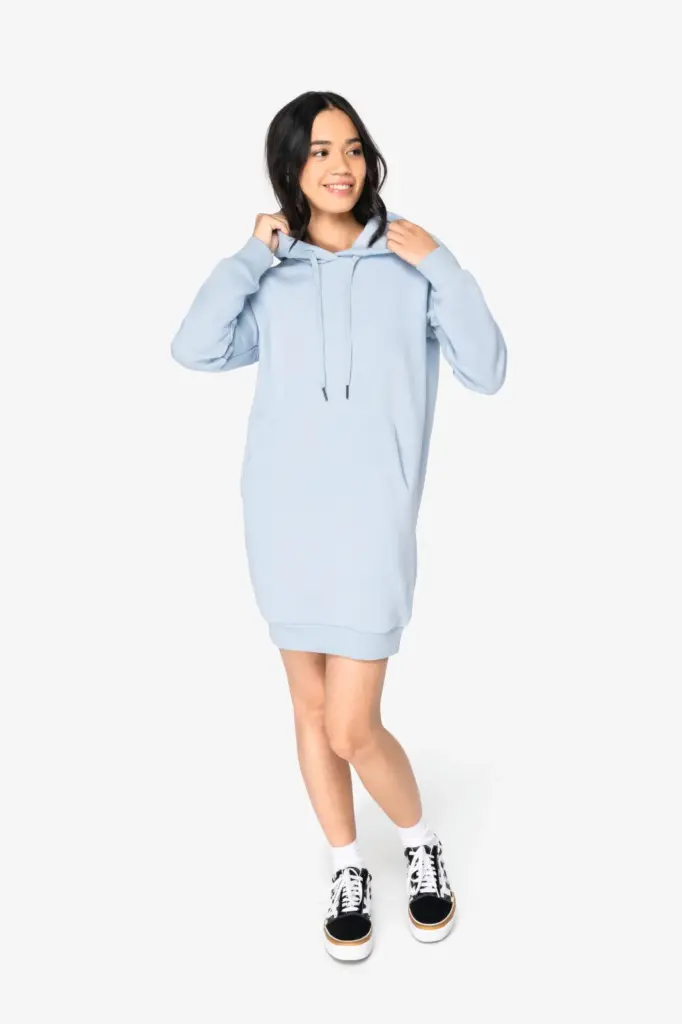 Ecologische sweaterjurk met capuchon — productfoto 2