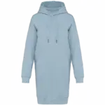 Ecologische sweaterjurk met capuchon, aquamarine — productfoto 6