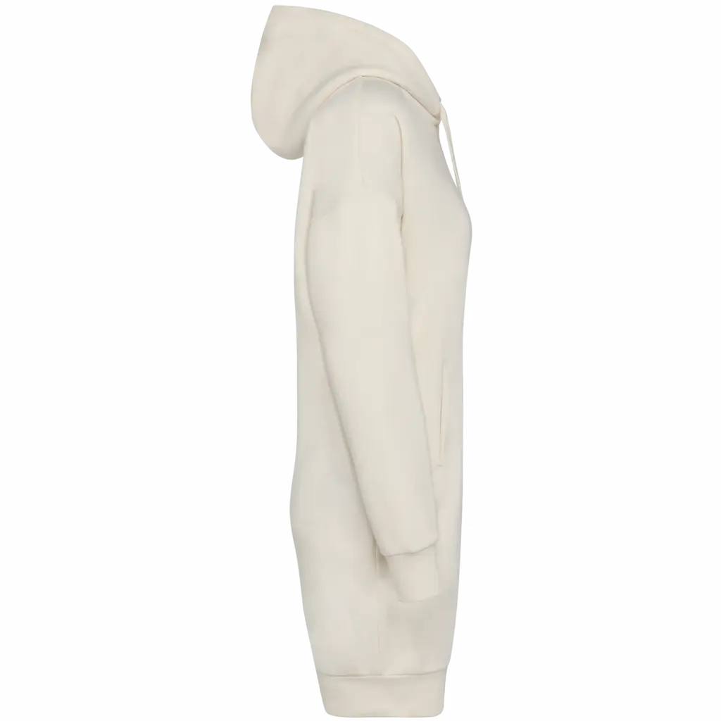Ecologische sweaterjurk met capuchon, ivory — productfoto 8