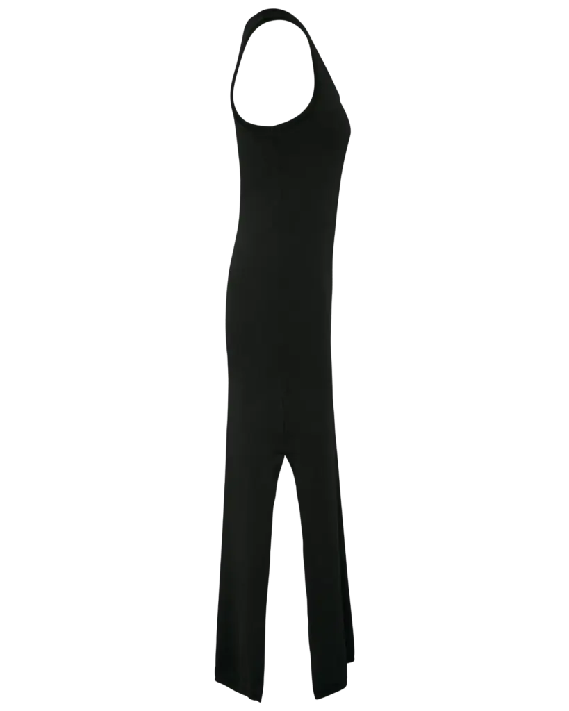 Ecologische verwassen damesjurk in jersey, washed coal grey — productfoto 5