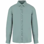 Ecologisch verwassen herenoverhemd, washed jade green — productfoto 7