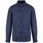 Ecologisch verwassen herenoverhemd, washed navy — productfoto 9