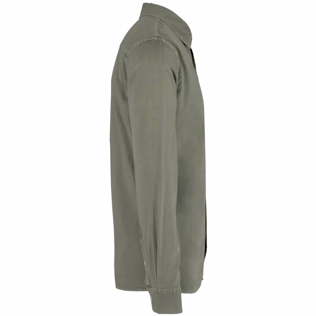 Ecologisch verwassen herenoverhemd, washed pale khaki — productfoto 9