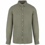 Ecologisch verwassen herenoverhemd, washed pale khaki — productfoto 10