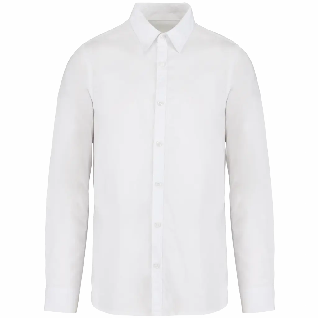 Ecologisch verwassen herenoverhemd, washed white — productfoto 11