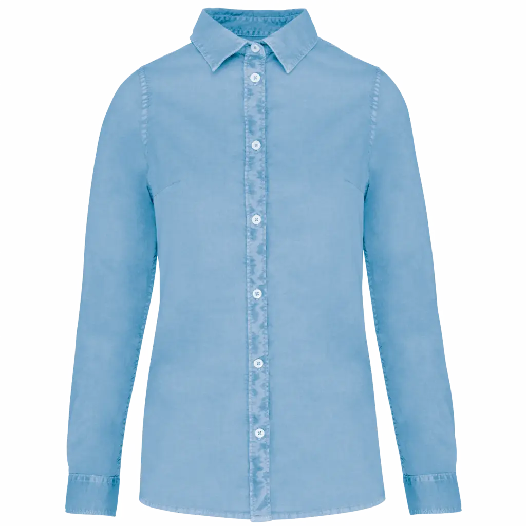 PS_NS503-3_WASHEDCOOLBLUE - Hidalgo Ecologisch verwassen damesoverhemd, washed cool blue — productfoto 6