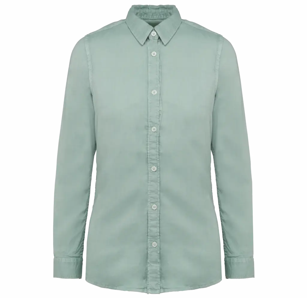 PS_NS503_WASHEDJADEGREEN - Hidalgo Ecologisch verwassen damesoverhemd, washed jade green — productfoto 7