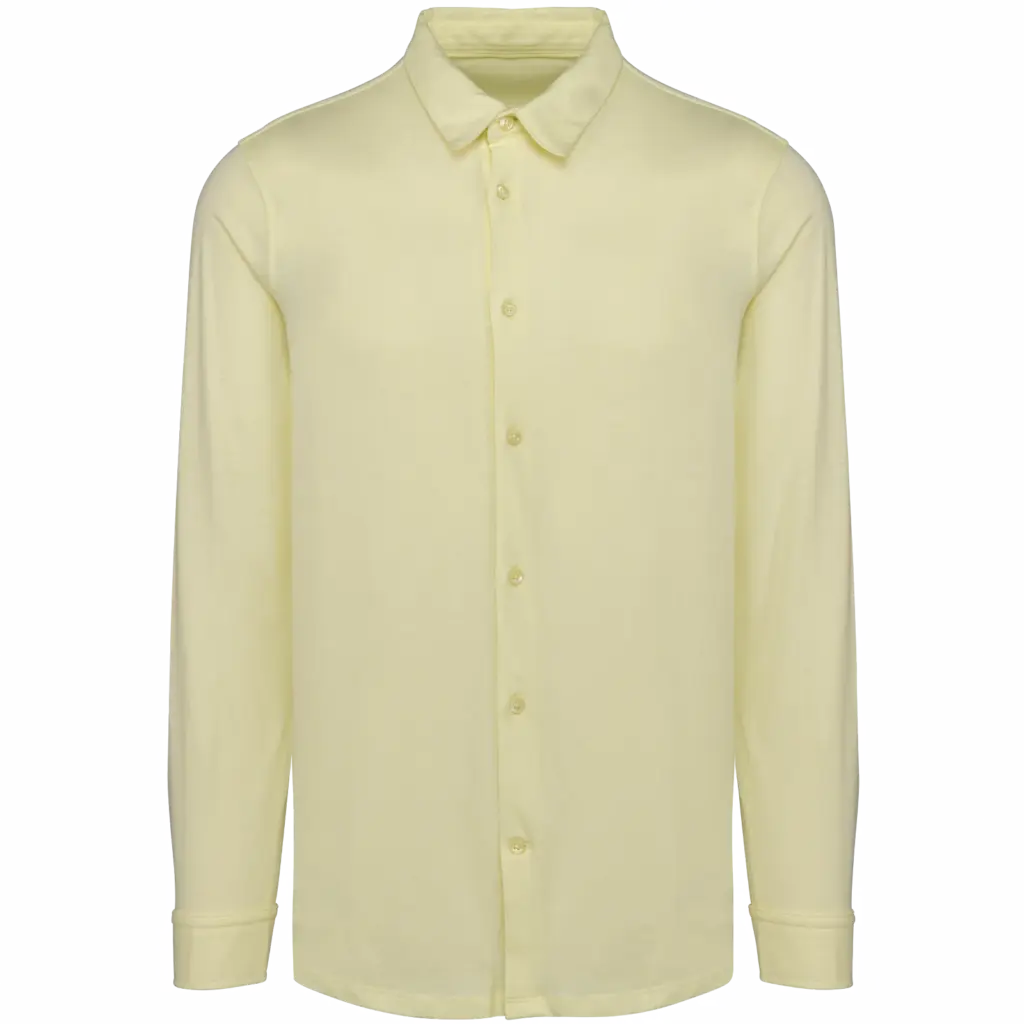 Ecologisch herenoverhemd van jersey, lemon citrus — productfoto 7