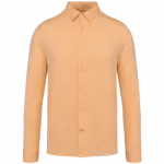 Ecologisch herenoverhemd van jersey, pastel apricot — productfoto 10