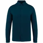 Ecologisch herenoverhemd van jersey, peacock blue — productfoto 11