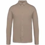 Ecologisch herenoverhemd van jersey, wet sand — productfoto 12