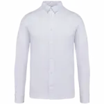 Ecologisch herenoverhemd van jersey, white — productfoto 13