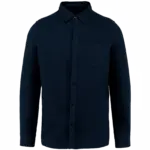 Ecologisch flanellen herenoverhemd, navy blue — productfoto 7