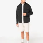 Ecologisch verwassen herenoverhemd in geborsteld fleece — productfoto 2