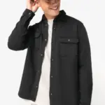 Ecologisch verwassen herenoverhemd in geborsteld fleece — productfoto 3